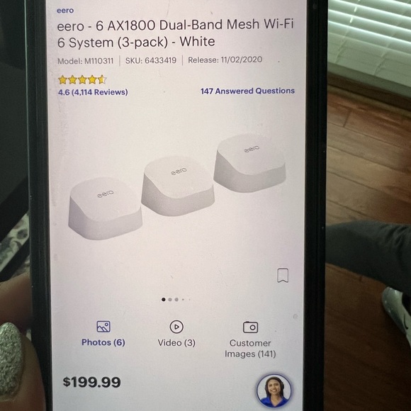 eero - 6 AX1800 Dual-Band Mesh Wi-Fi - Picture 2 of 2